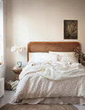 Piglet in Bed linen-rich floral duvet cover - British product