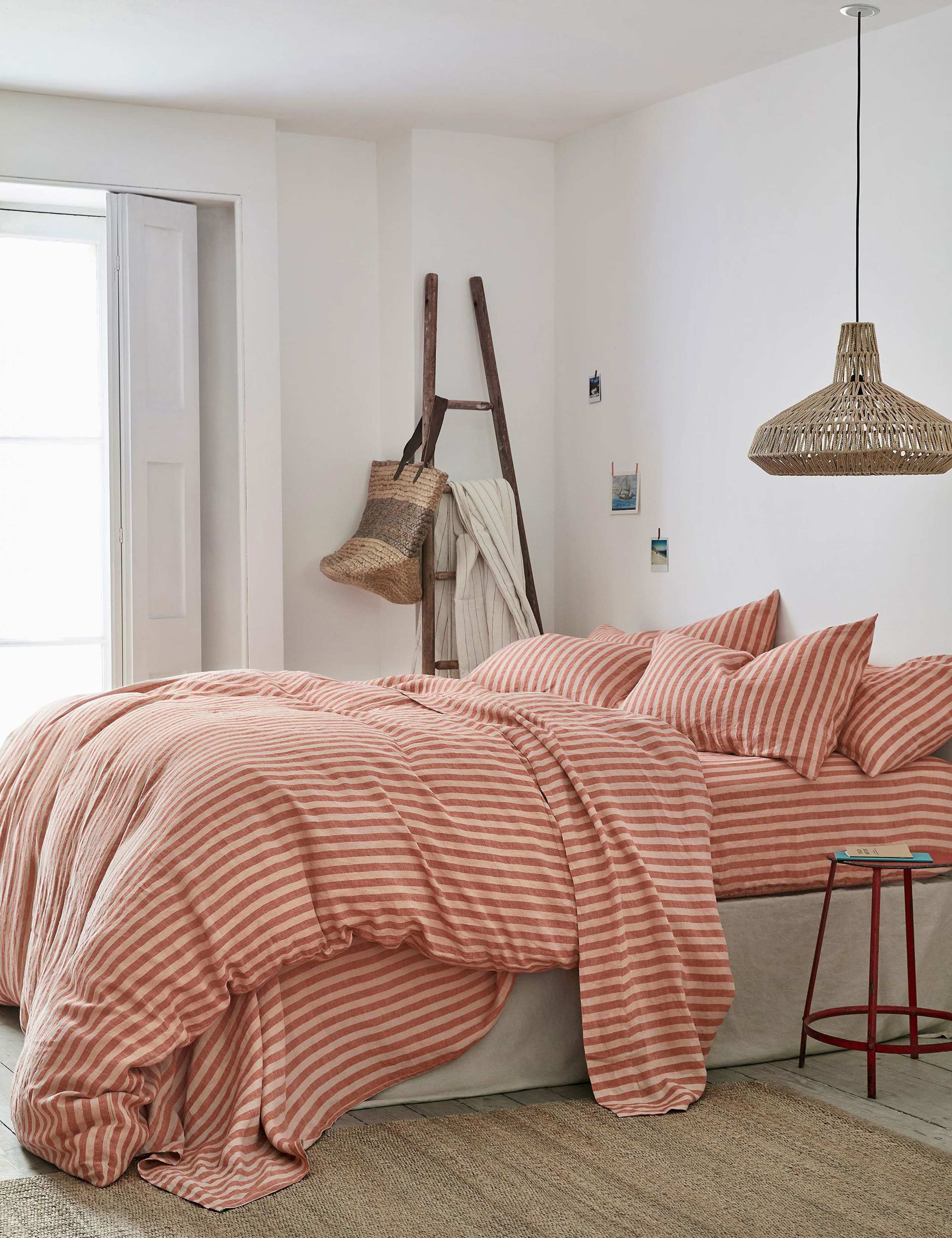 Piglet in Bed Pembroke Stripe duvet cover, imported from the UK
