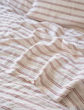 Piglet in Bed linen rich striped flat sheet - British product