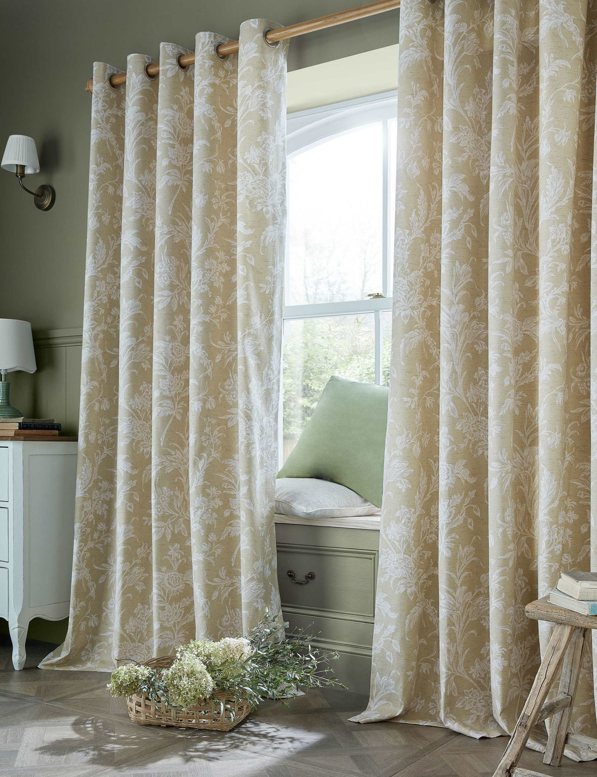 Laura Ashley Lloyd pure cotton eyelet curtains, imported from the UK