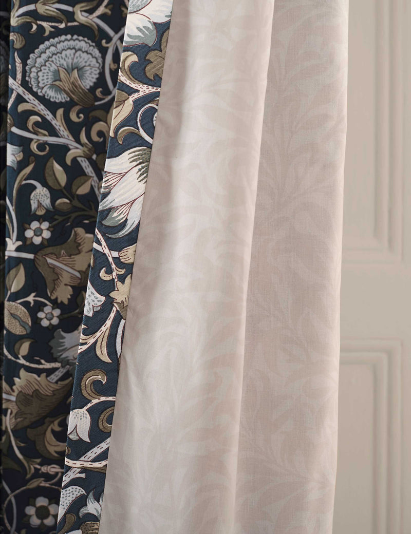William Morris Lodden eyelet curtains, imported from the UK