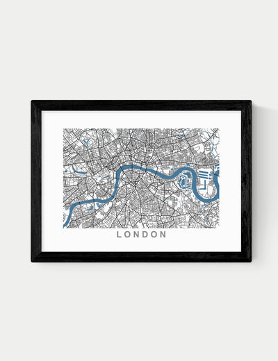 M&S East End Prints London Map Framed Art Print- Buy online at McGrocer