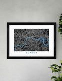 East End Prints London Map Negative framed print, imported from the UK
