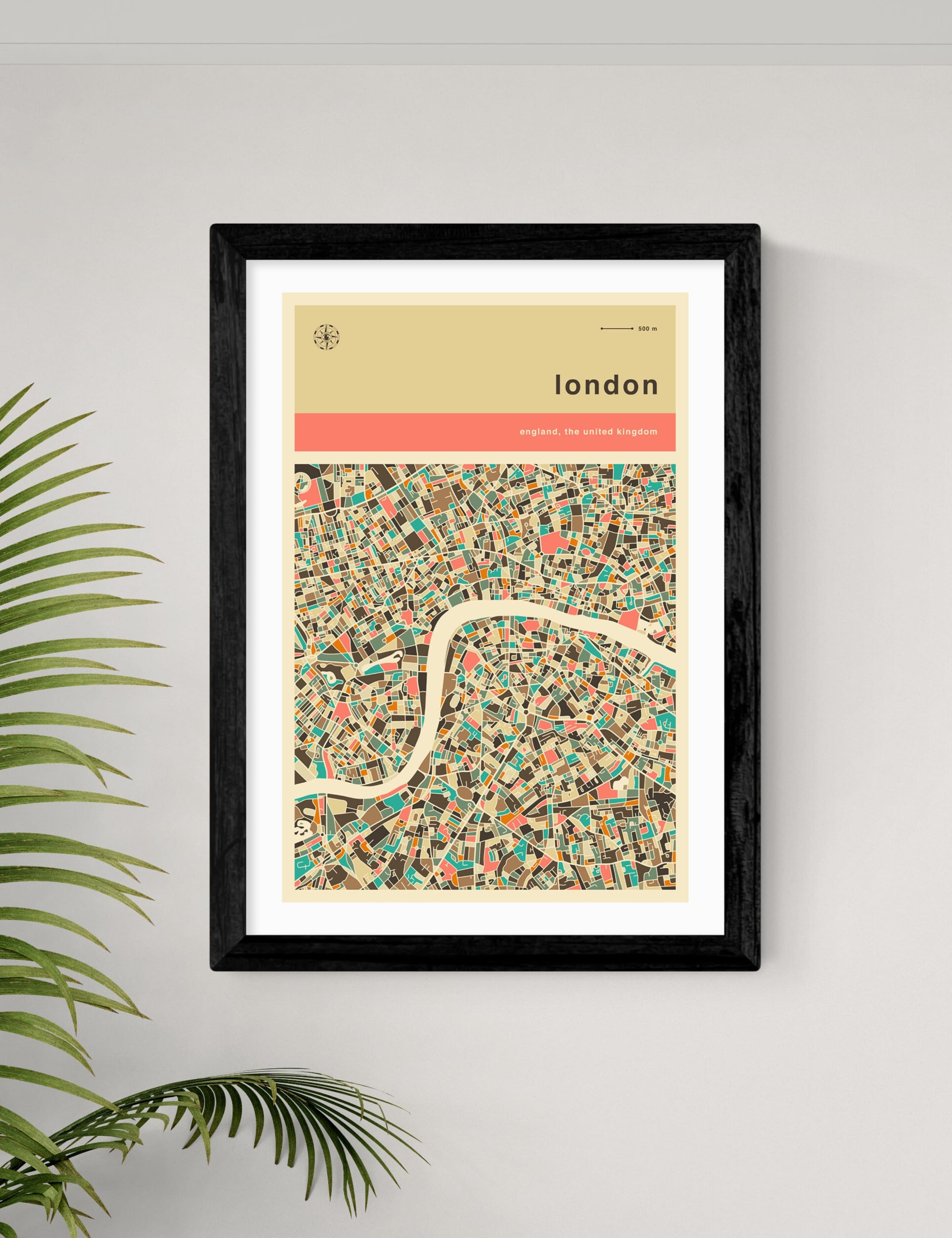East End Prints London Streetguide framed art print (British brand)