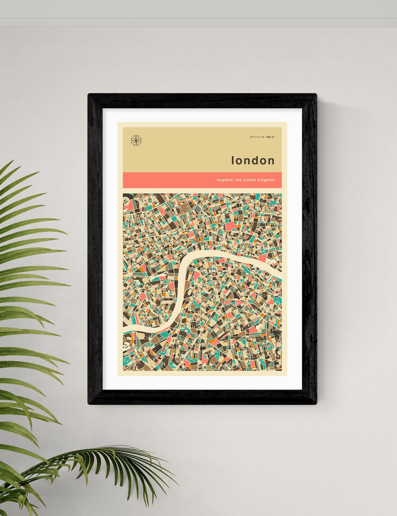 East End Prints London Streetguide framed art print (British brand)