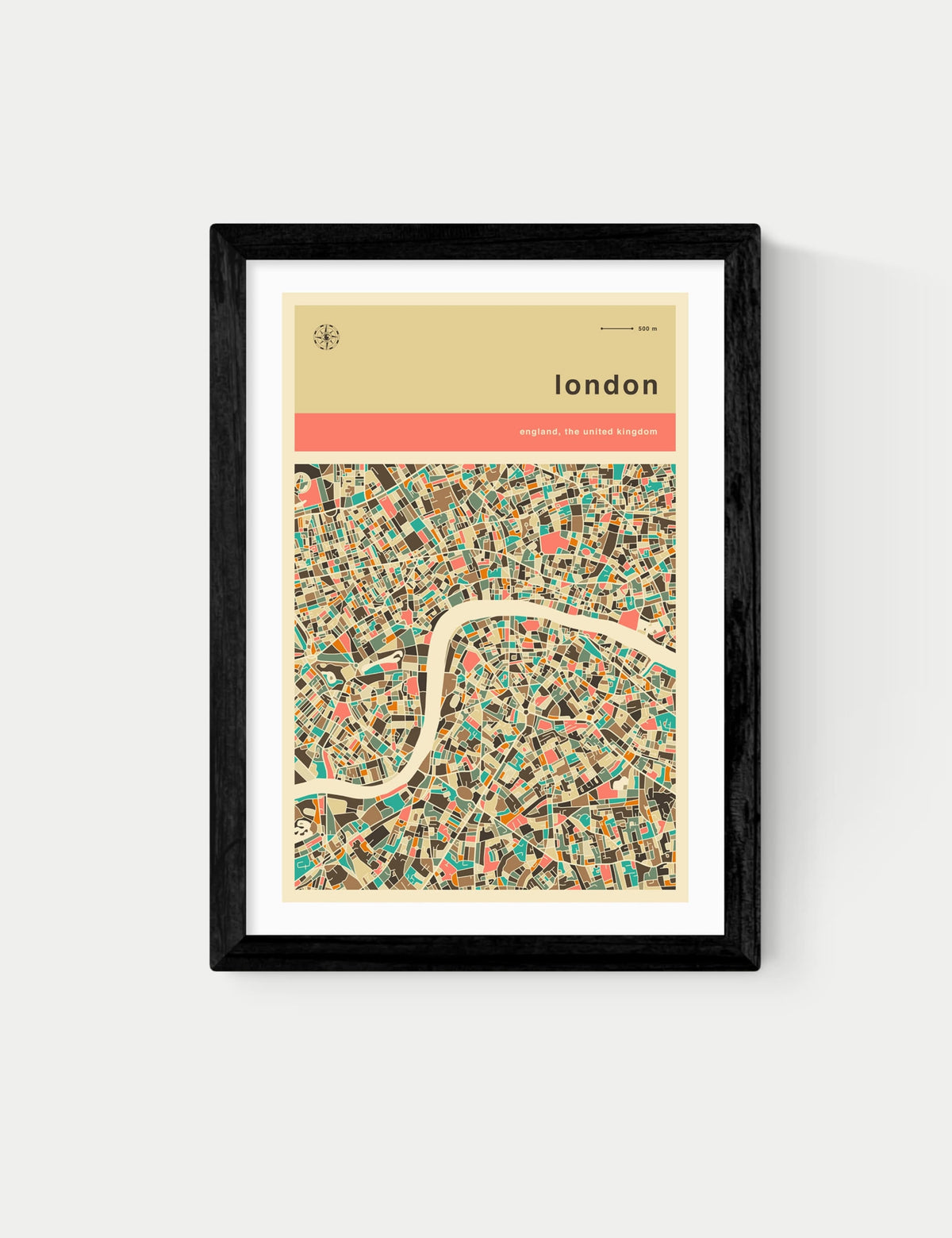 East End Prints London Streetguide framed art print (British brand)