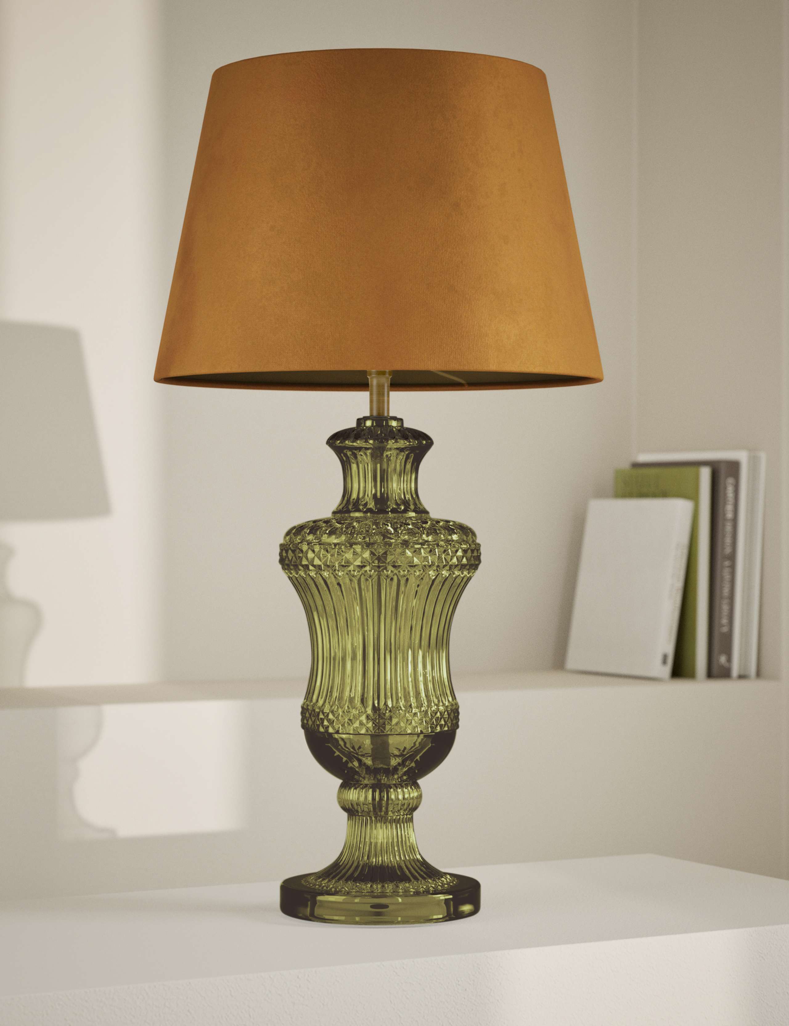 Loretta table lamp glass base 55.5 cm, imported from the UK