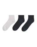 Low Cut Fitness Socks 3 Pack - White/Green/Black or White/Blue/Black, Sizes 2.5-5 to 9-11