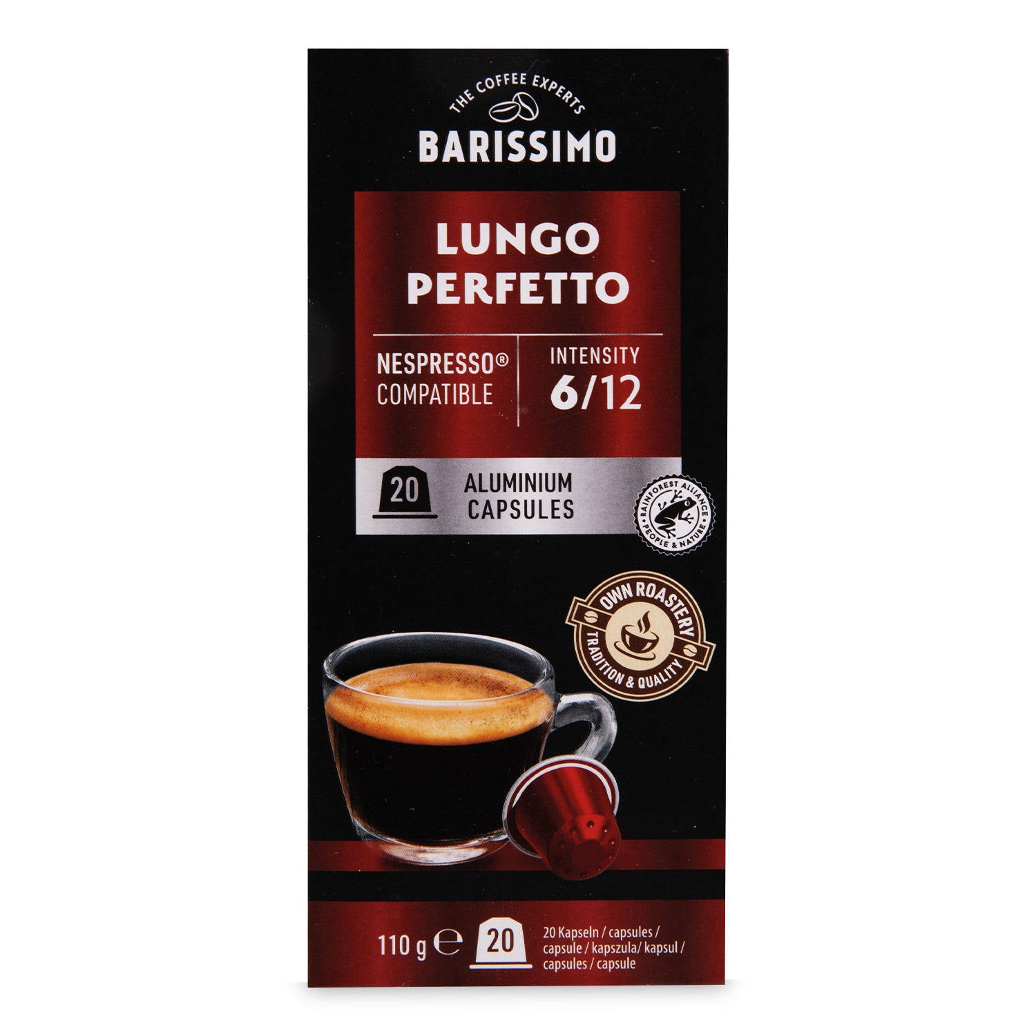 Lungo coffee pods, imported from the UK