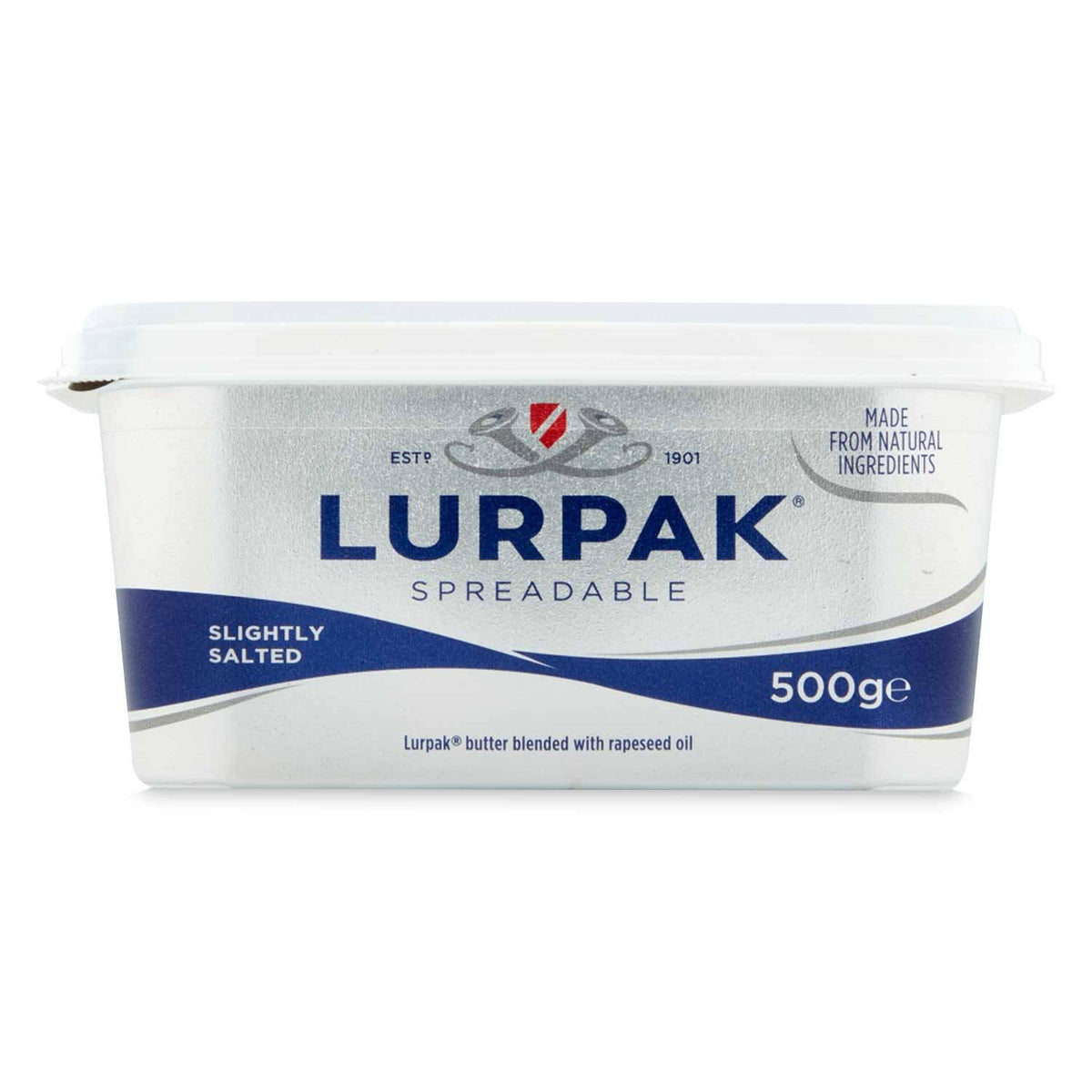Lurpak spreadable butter, imported from the UK