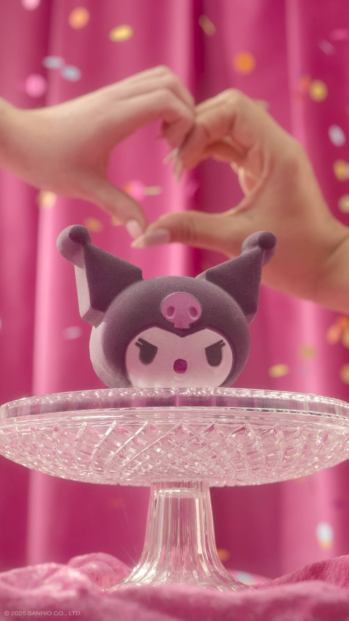 Lush Kuromi bath bomb with rainbow black lustre, UK version