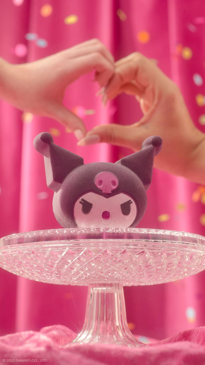 Lush Kuromi bath bomb with rainbow black lustre, UK version