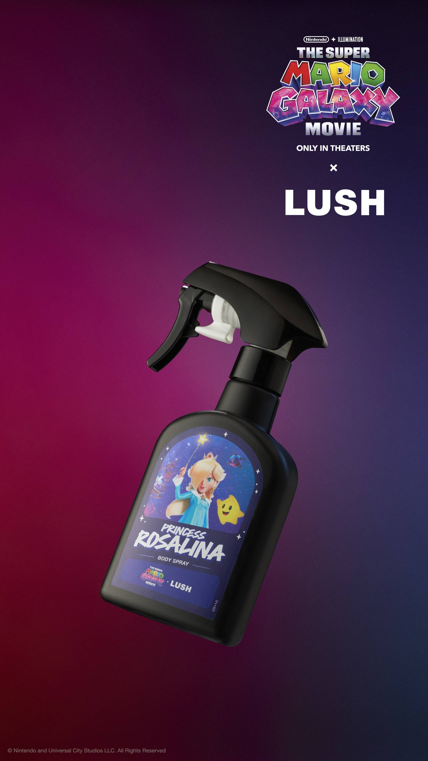 Lush Princess Rosalina body spray from Super Mario Galaxy collection, UK version