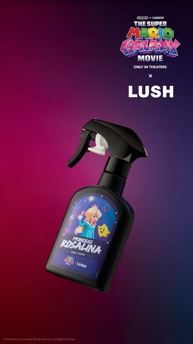 Lush Princess Rosalina body spray from Super Mario Galaxy collection, UK version