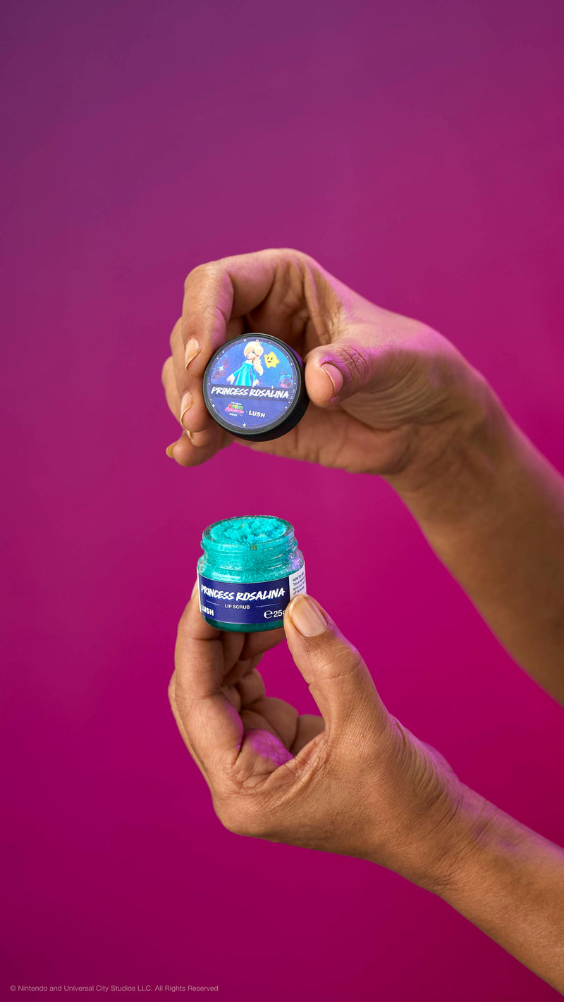 Lush Princess Rosalina lip scrub with sugar and oils (British brand)