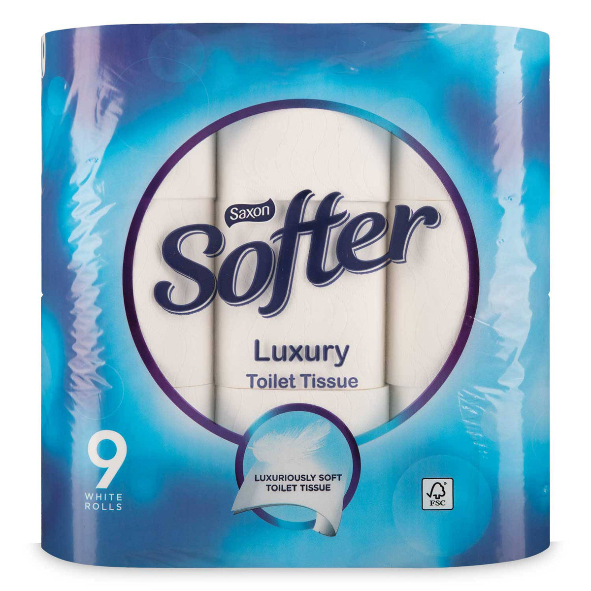 Luxury toilet paper 9 pack 2-ply 220 sheets, UK version