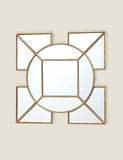 Lyshia Art Deco wall mirror with gold-tone finish, UK version