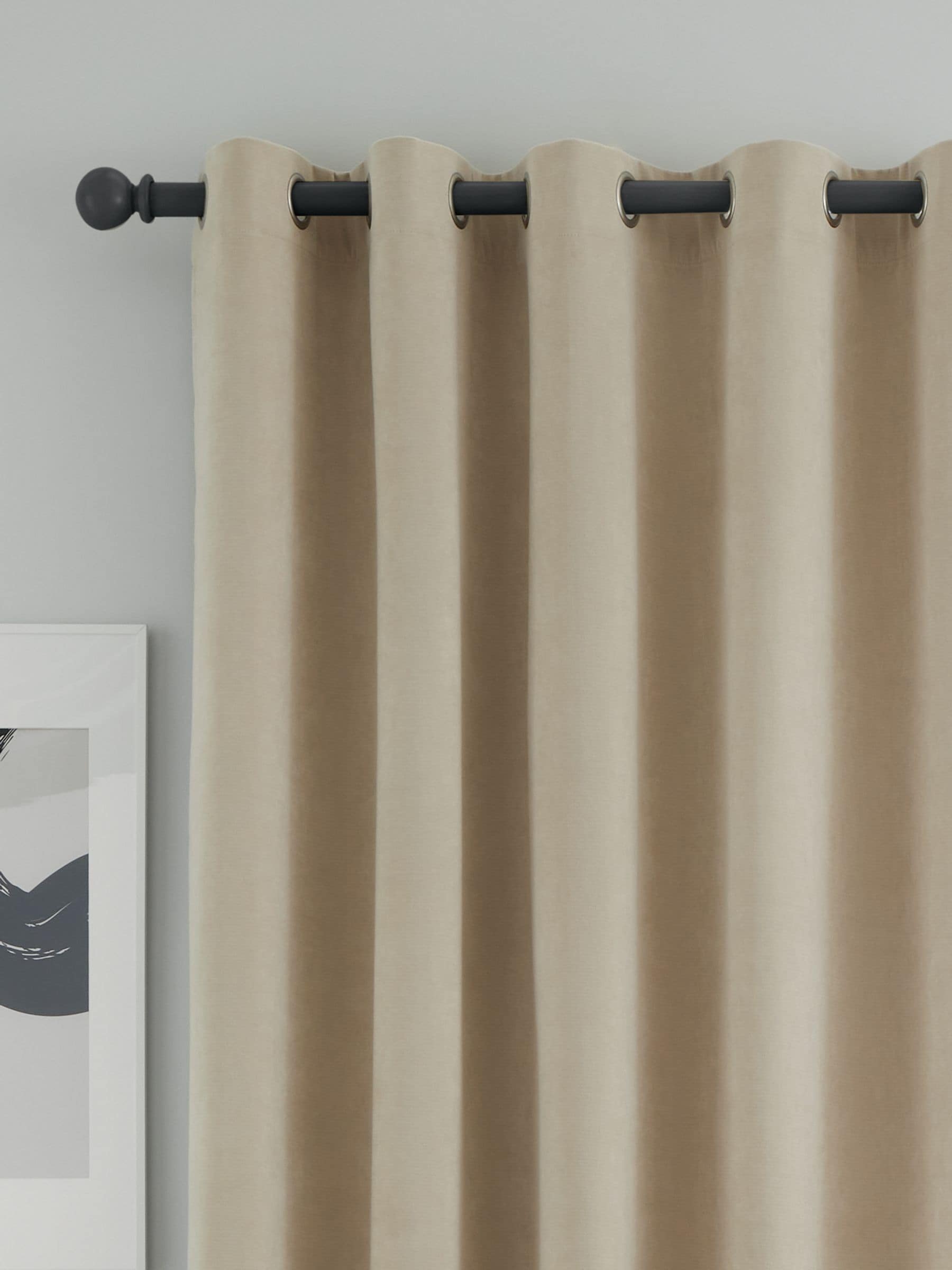 Catherine Lansfield Natural Wilson Thermal Fleece Lined Door Curtain Panel