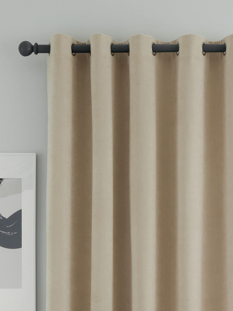 Catherine Lansfield Natural Wilson Thermal Fleece Lined Door Curtain Panel