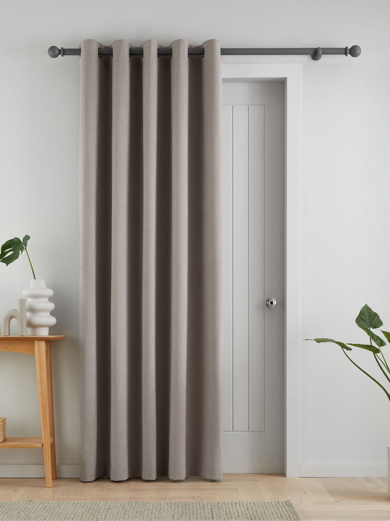 Catherine Lansfield grey thermal fleece door curtain panel 117x213cm - British product