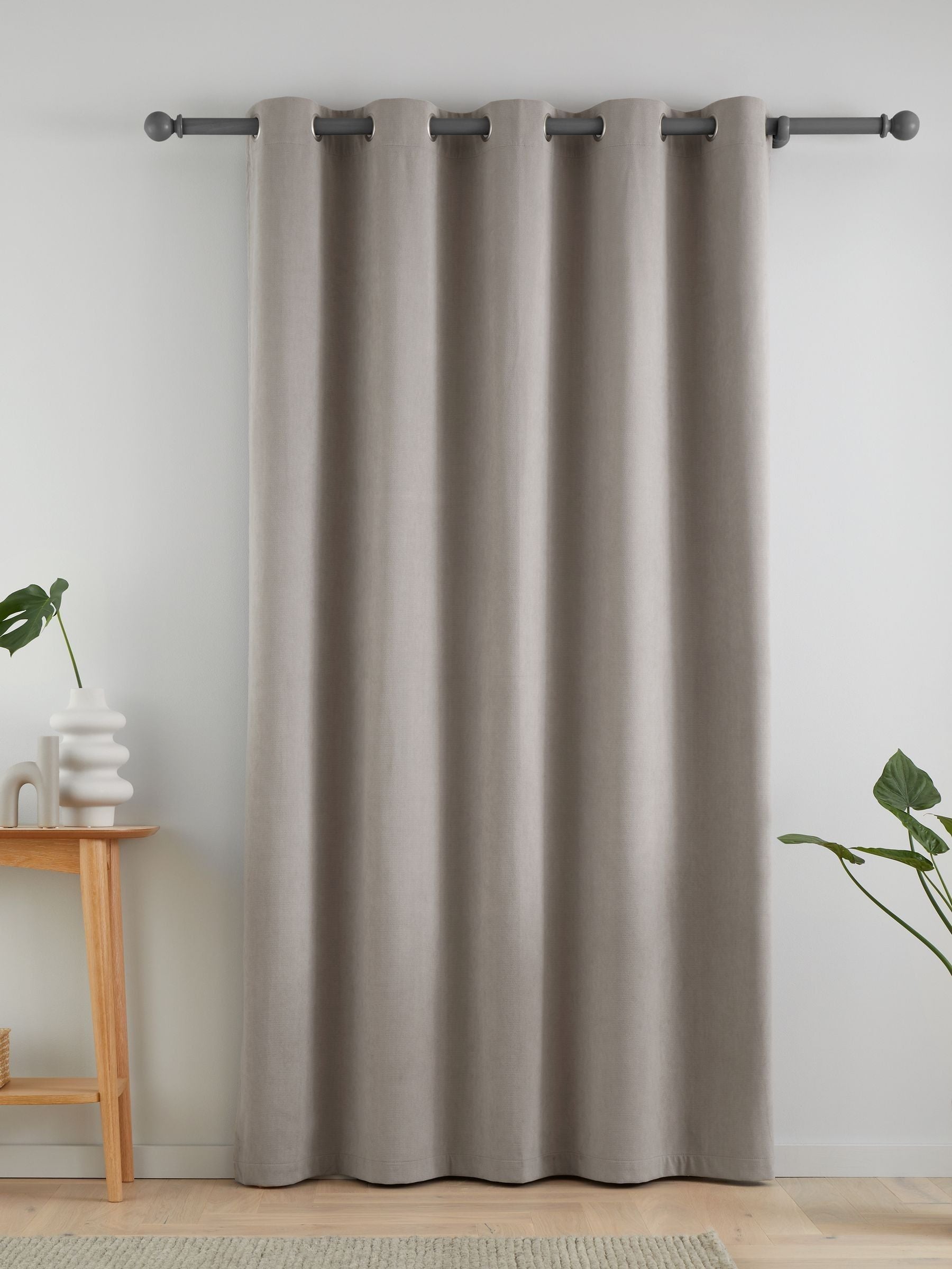 Catherine Lansfield grey thermal fleece door curtain panel 117x213cm - British product