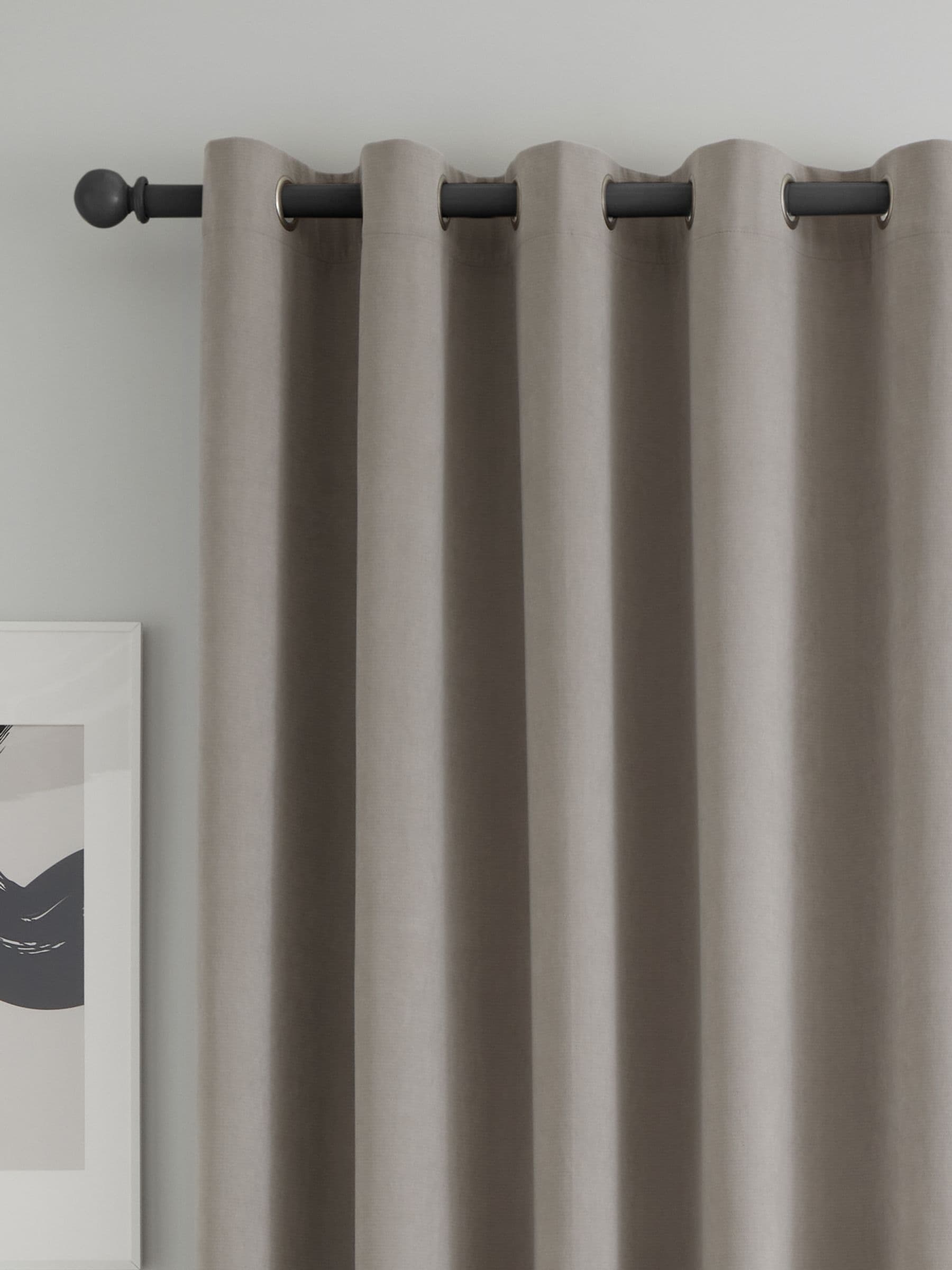 Catherine Lansfield grey thermal fleece door curtain panel 117x213cm - British product