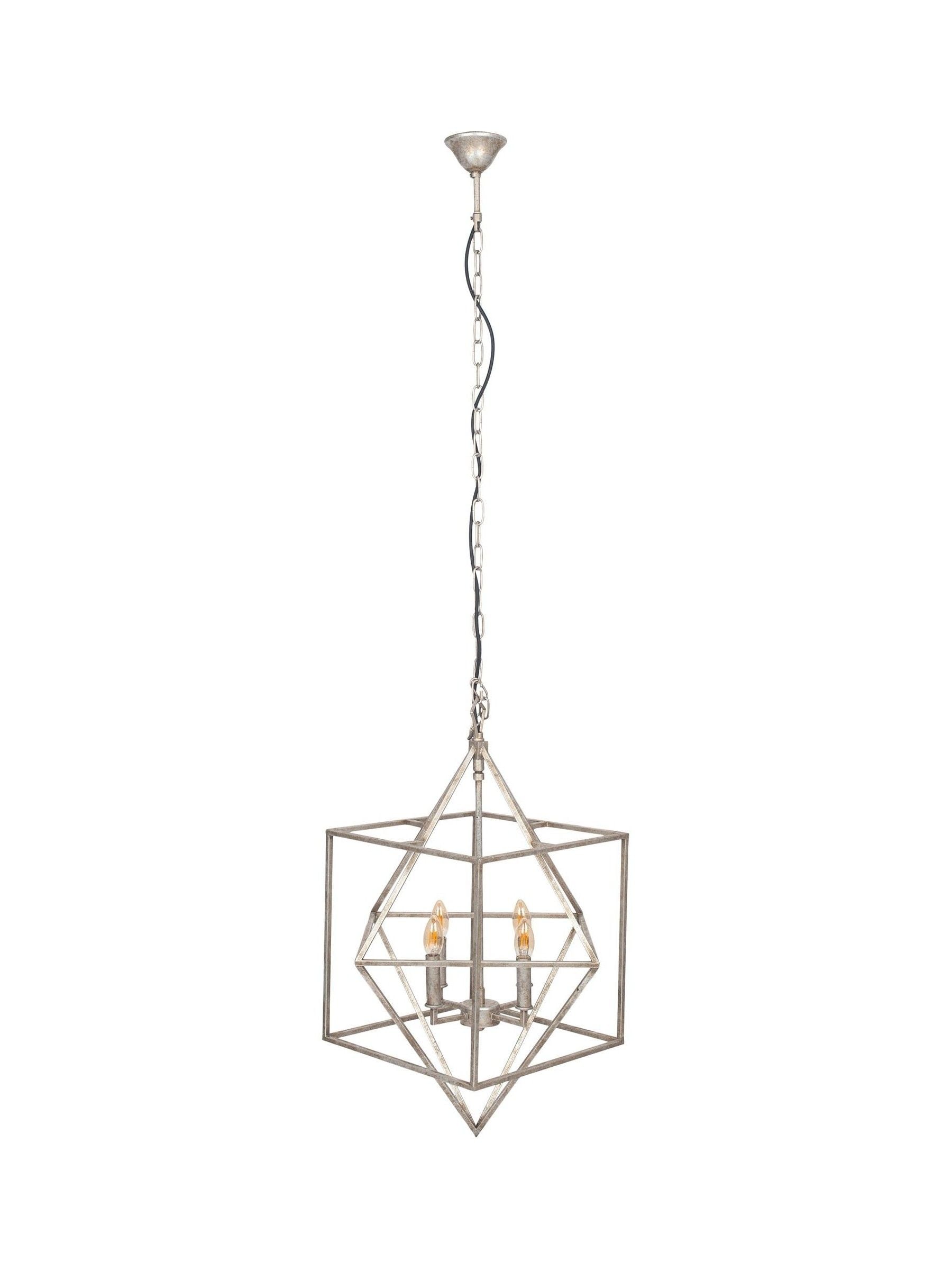 Plafonnier cube argent antique (marque britannique)