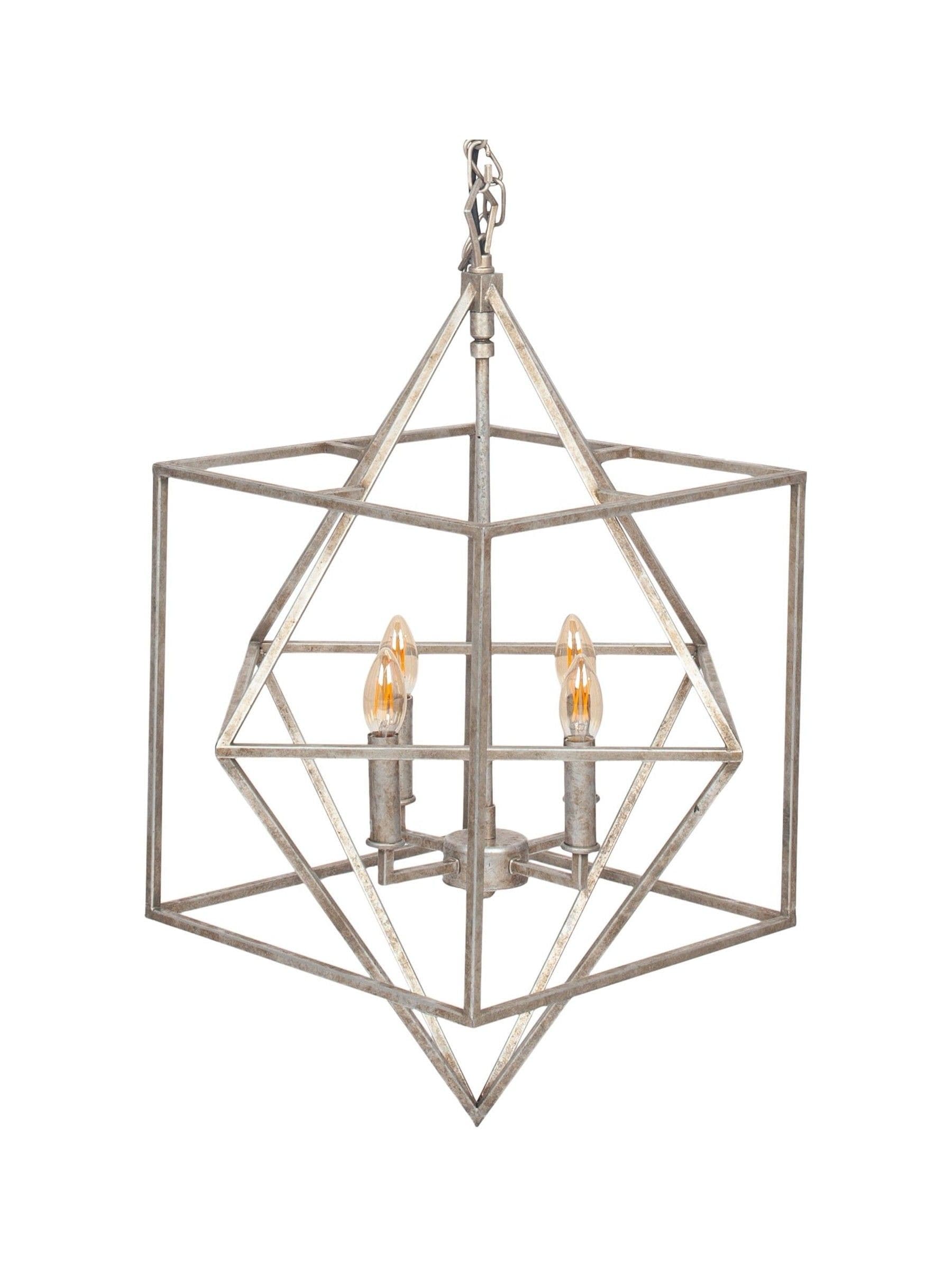 Plafonnier cube argent antique (marque britannique)