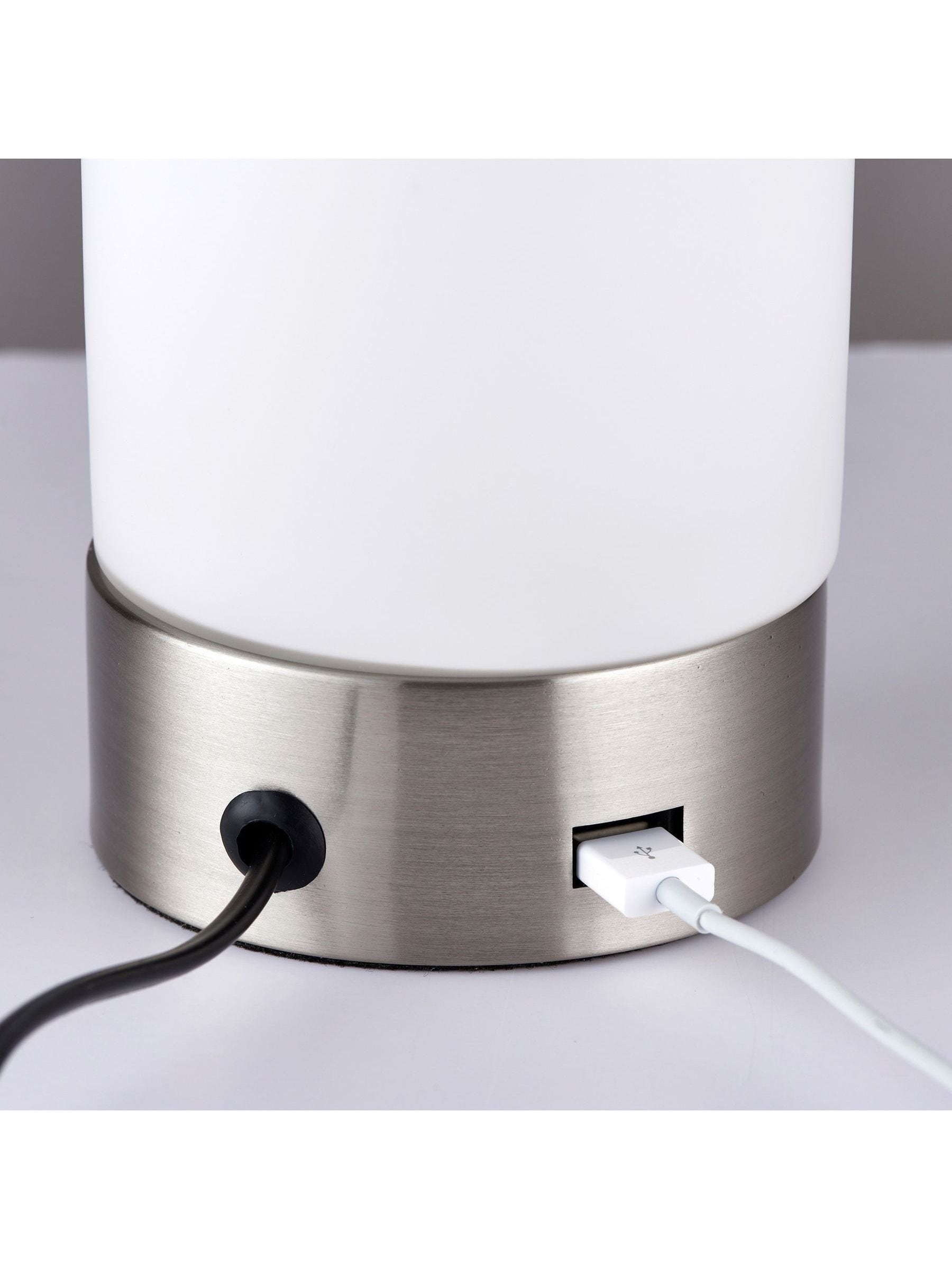 Gallery Home Silver Lara touch control table lamp, imported from the UK