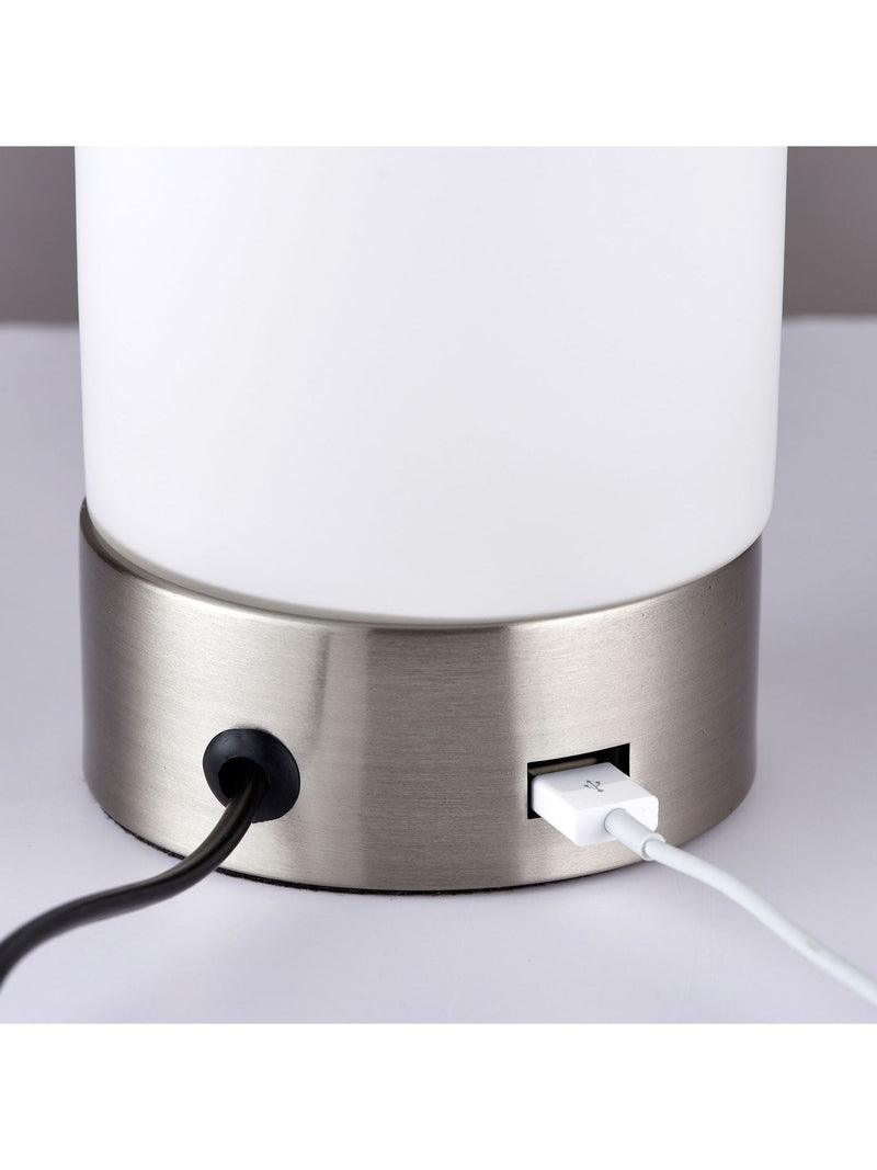 Gallery Home Silver Lara touch control table lamp, imported from the UK