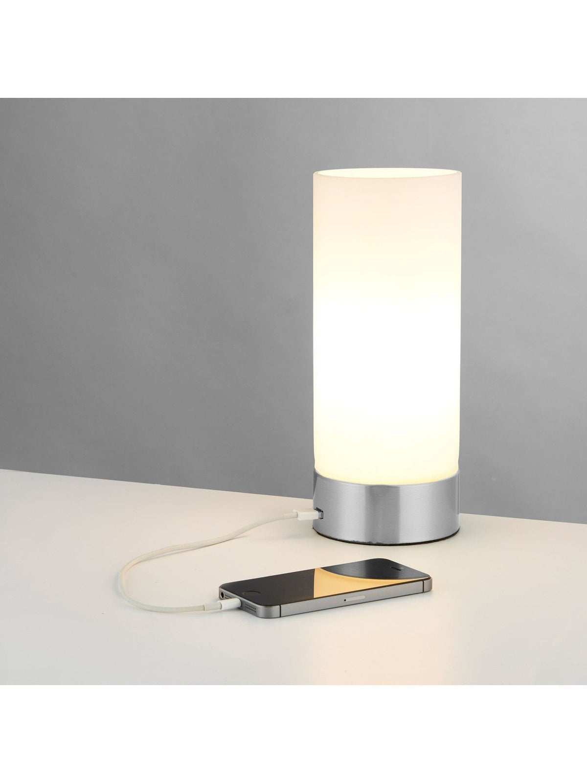 Gallery Home Silver Lara touch control table lamp, imported from the UK