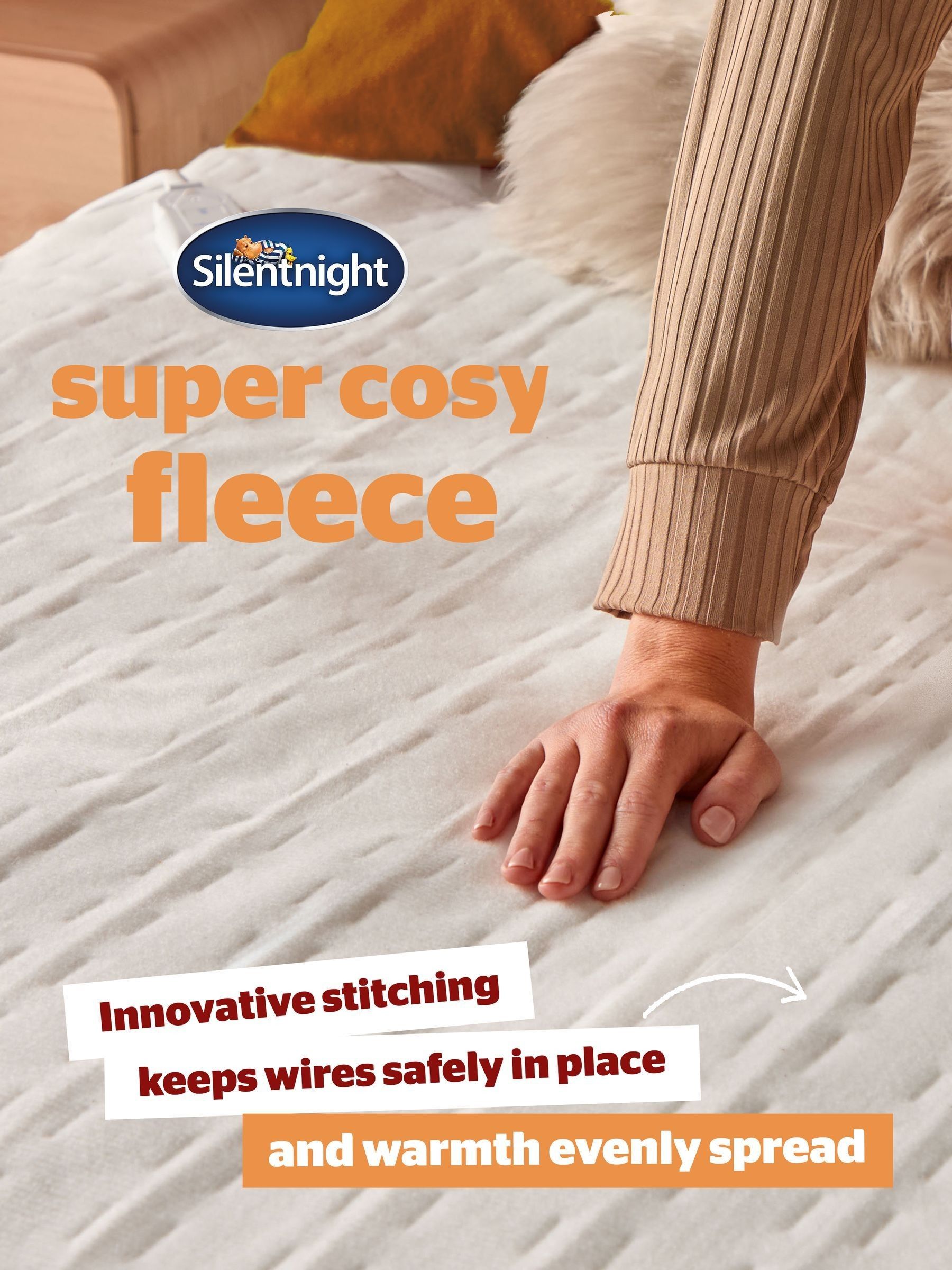 Silentnight Cream Dual Control Electric Blanket 135x120cm, UK version