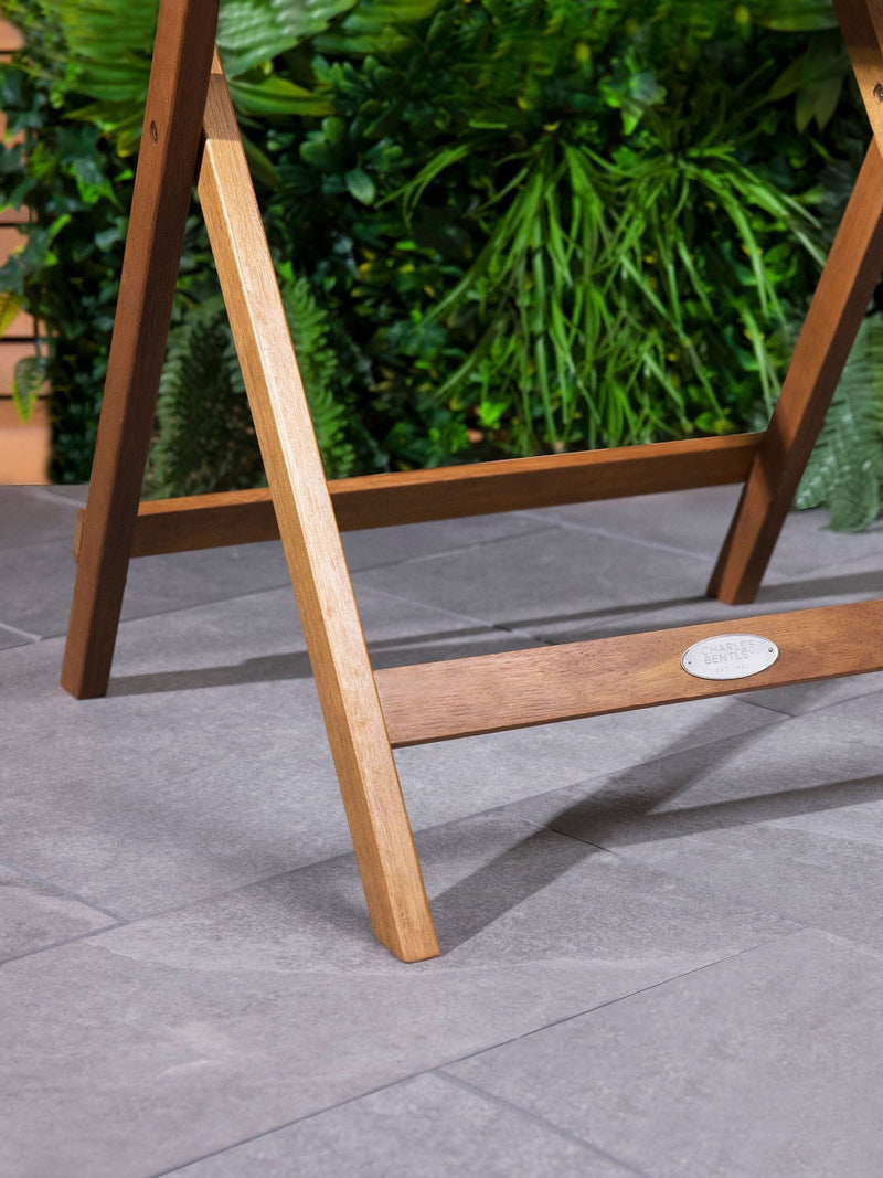 Charles Bentley natural eucalyptus garden wooden folding side table, imported from the UK