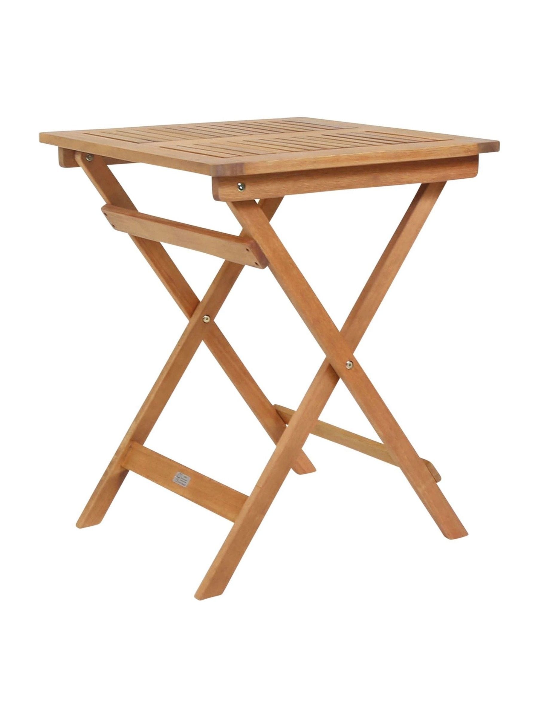 Charles Bentley natural eucalyptus garden wooden folding side table, imported from the UK