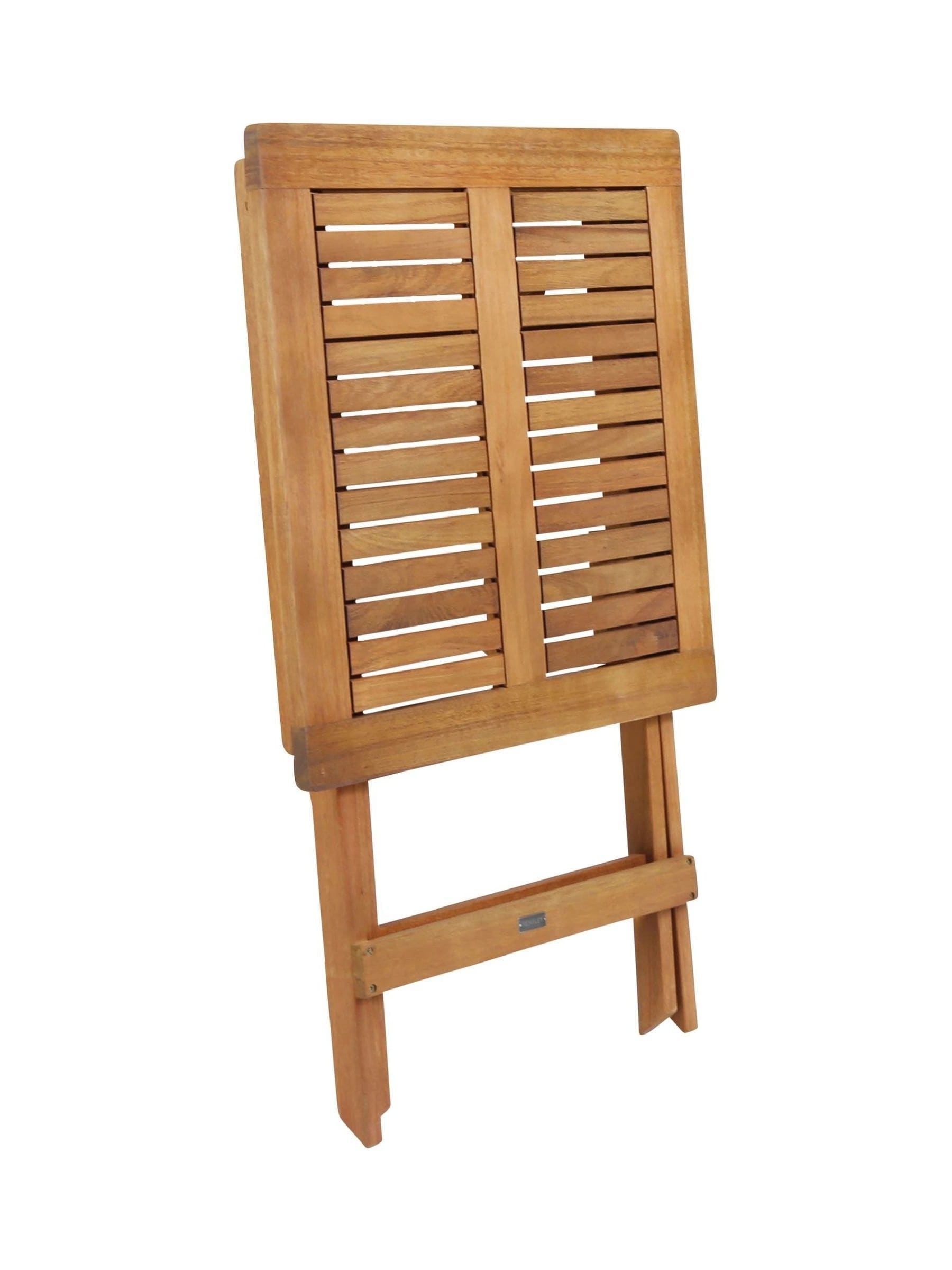 Charles Bentley natural eucalyptus garden wooden folding side table, imported from the UK