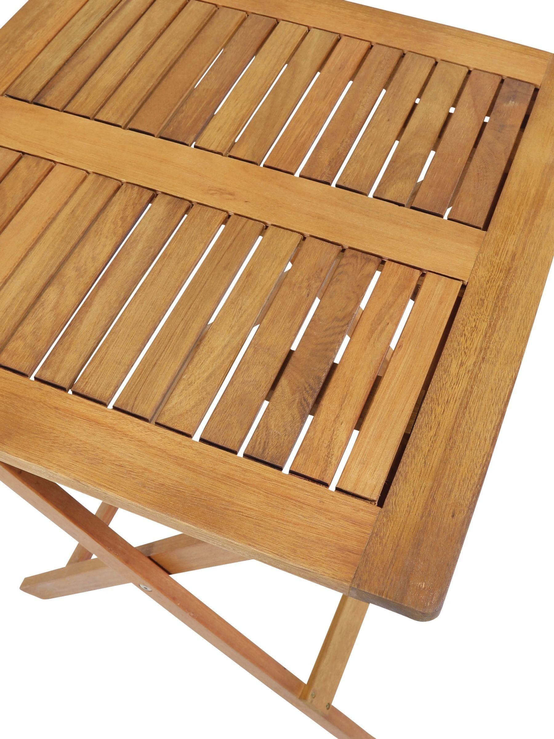 Charles Bentley natural eucalyptus garden wooden folding side table, imported from the UK