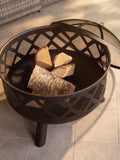 Charles Bentley black large round garden fire pit, UK version