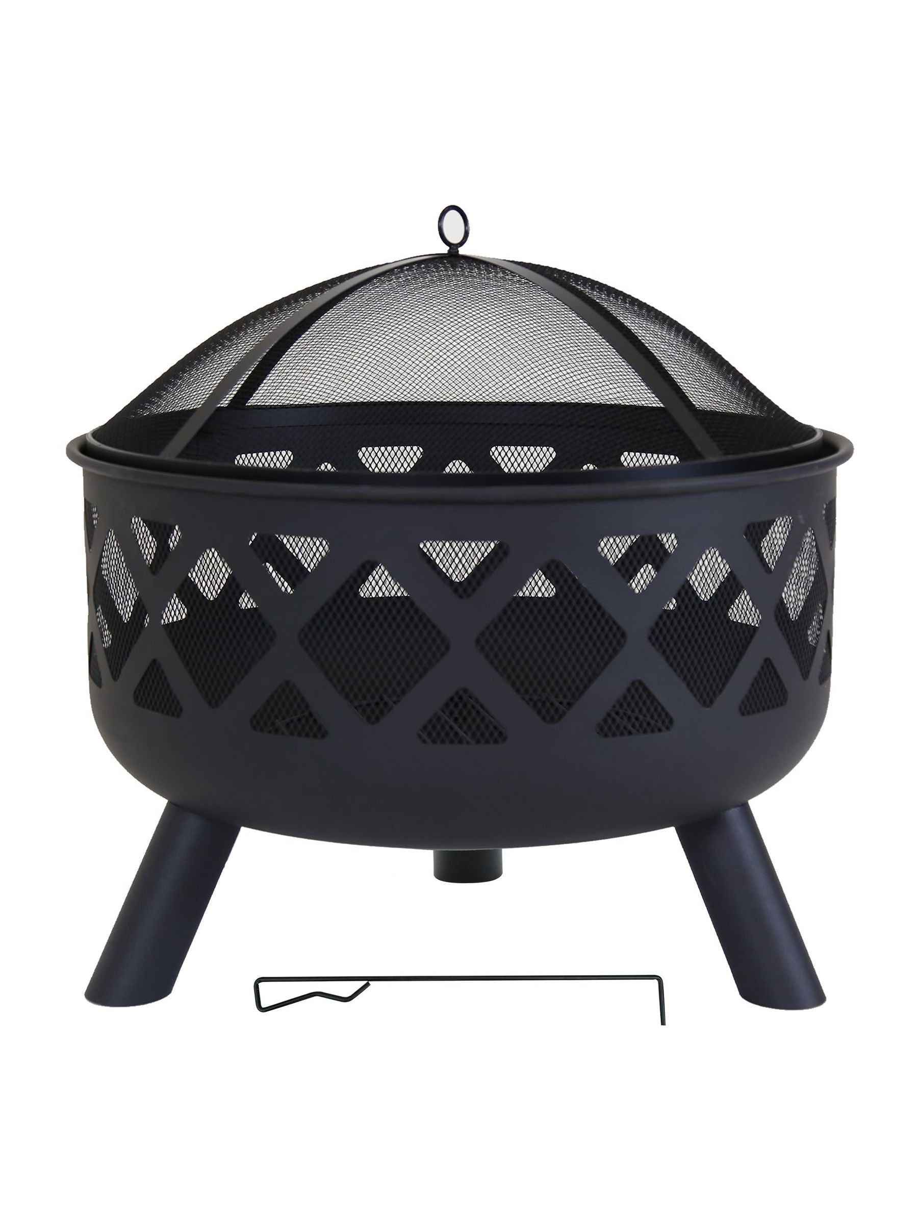 Charles Bentley black large round garden fire pit, UK version