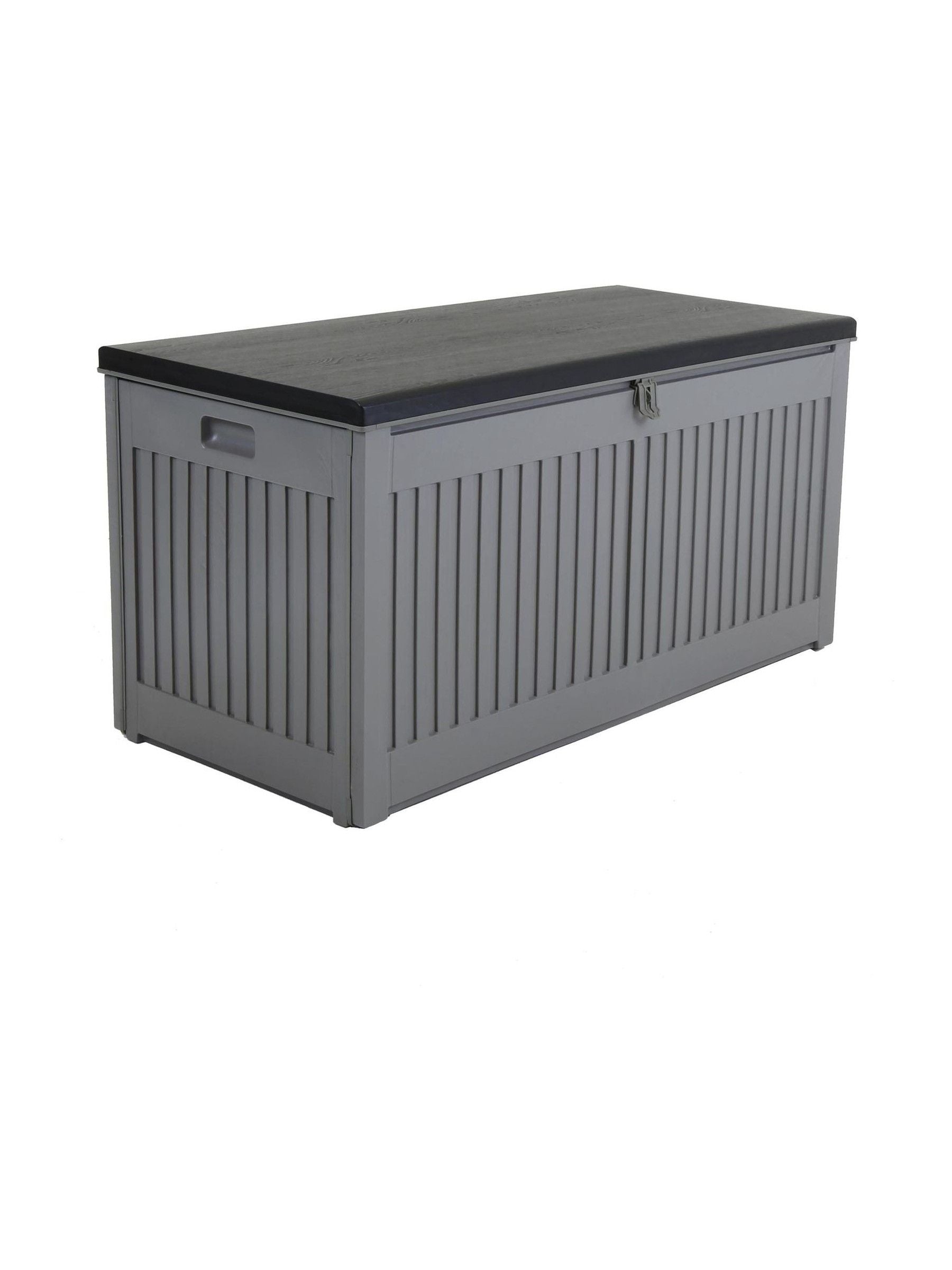 Boîte de rangement extérieure en plastique Charles Bentley Noir/Gris 270L, version Royaume-Uni