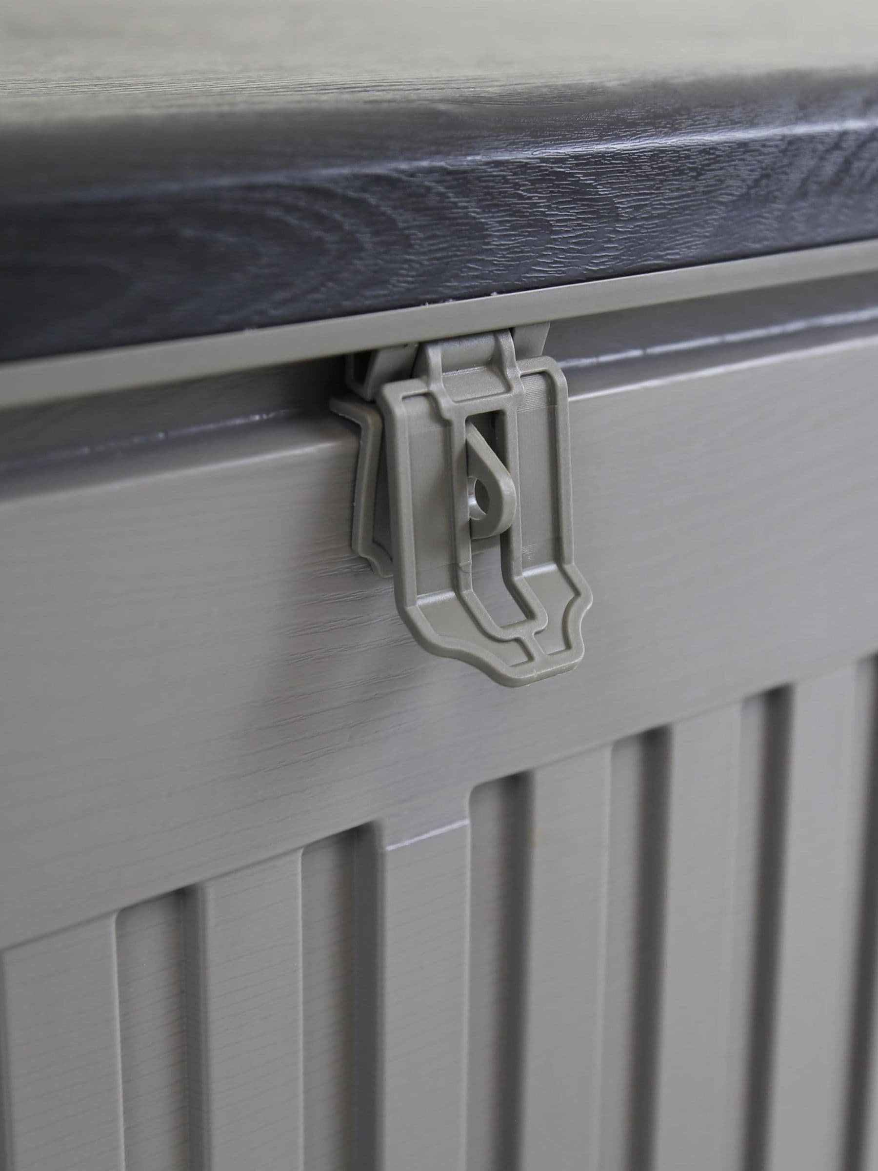 Boîte de rangement extérieure en plastique Charles Bentley Noir/Gris 270L, version Royaume-Uni