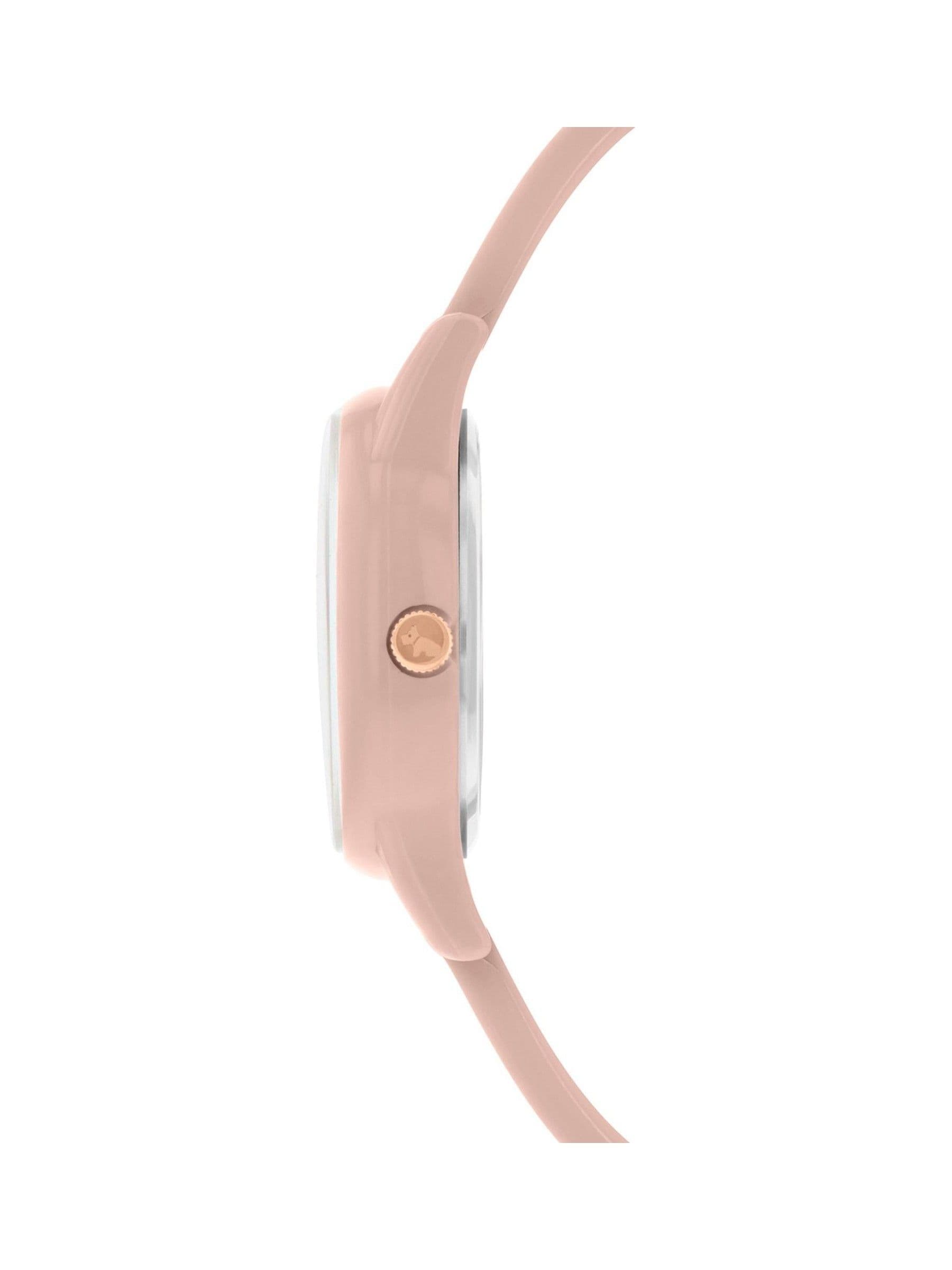 Radley Cobweb Pink Ladies Silicone Strap Floral Dog Dial Watch, imported from the UK