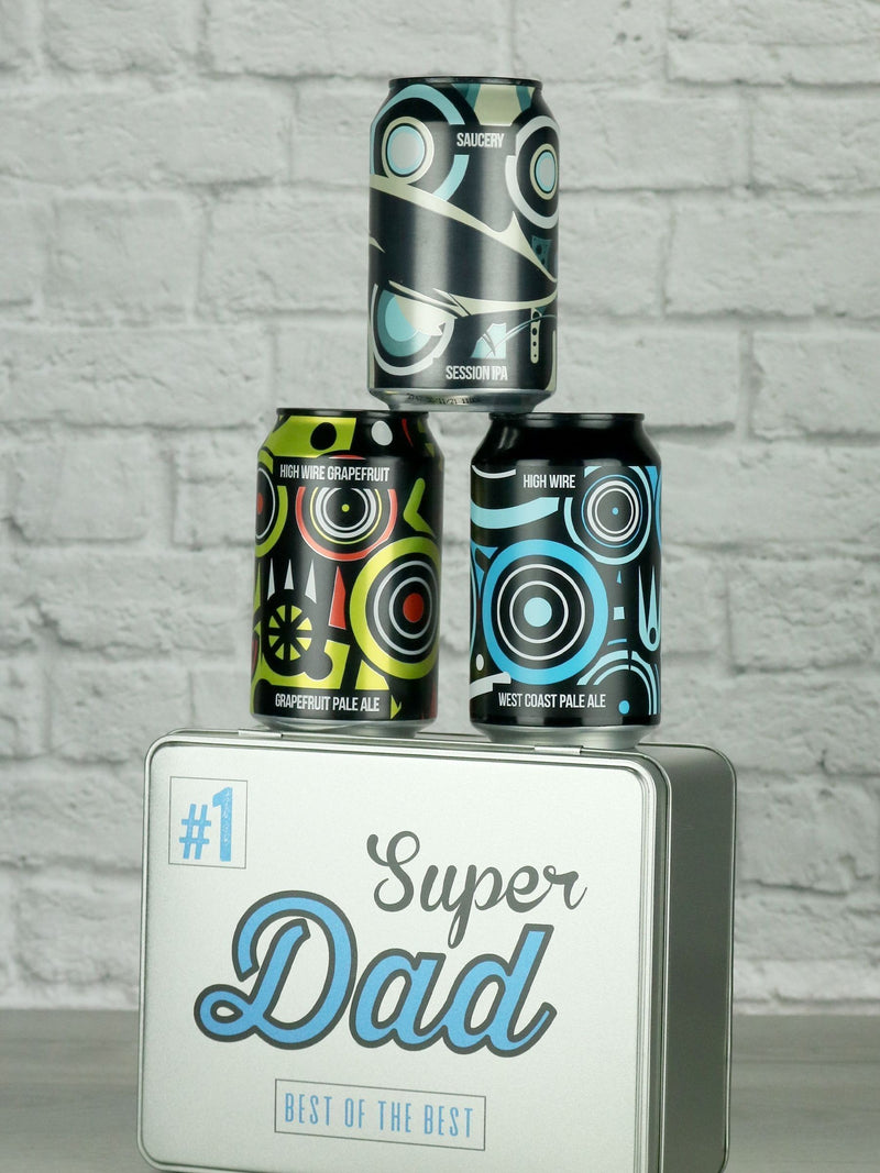 Le Bon Vin Super Dad Pale Ale beer gift tin 3x330ml (British brand)