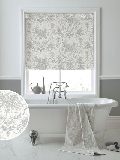 Next Laura Ashley Tuileries Steel 100% Cotton Made to Measure Roman Blind- Buy online at McGrocer