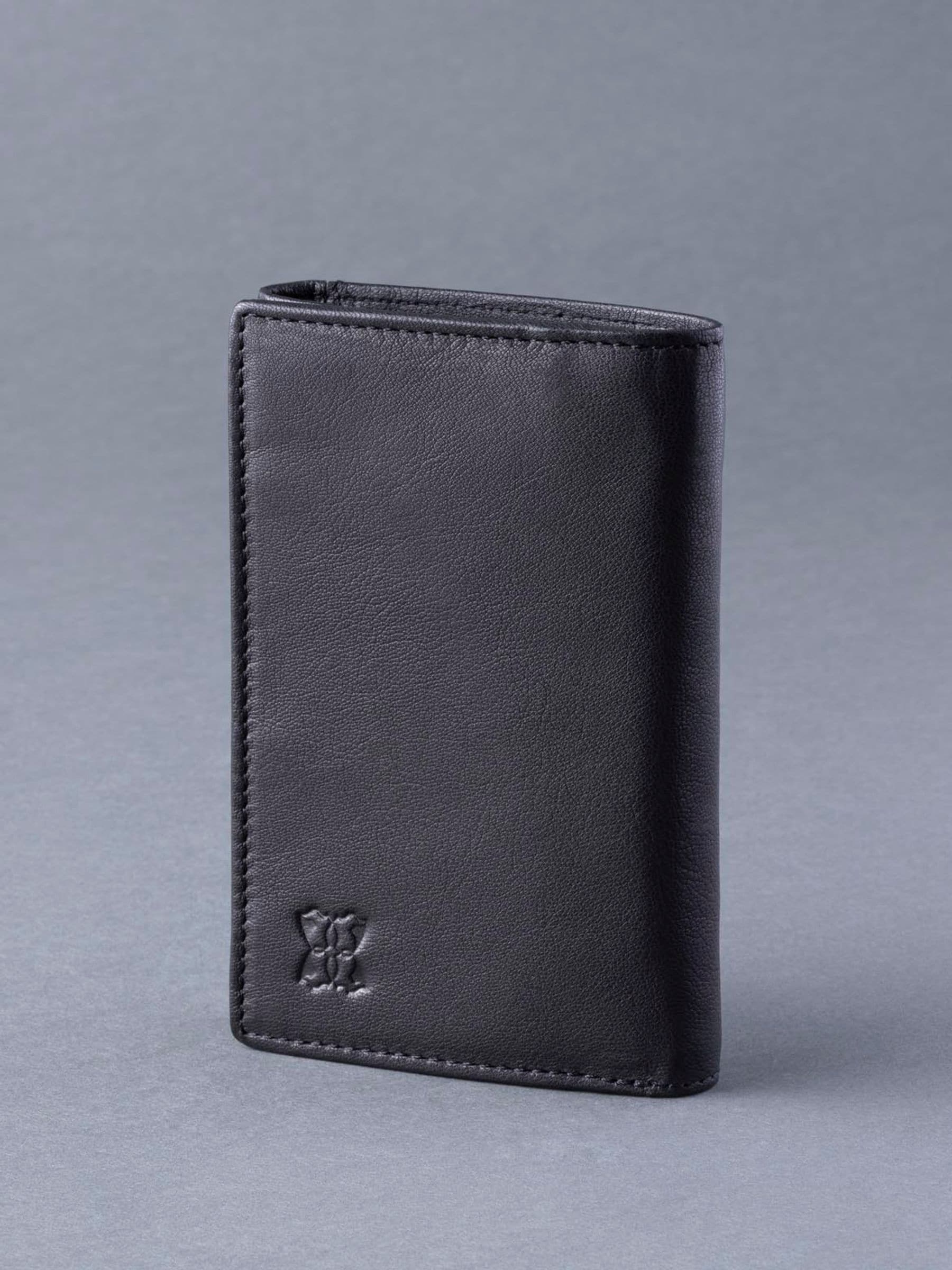 Lakeland Leather Black Bowston tri-fold wallet - British product