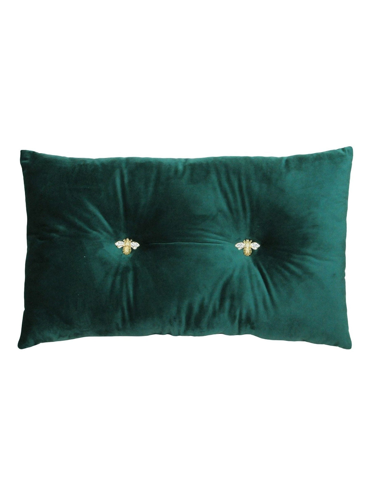 Riva Paoletti emerald green velvet bee cushion - British product