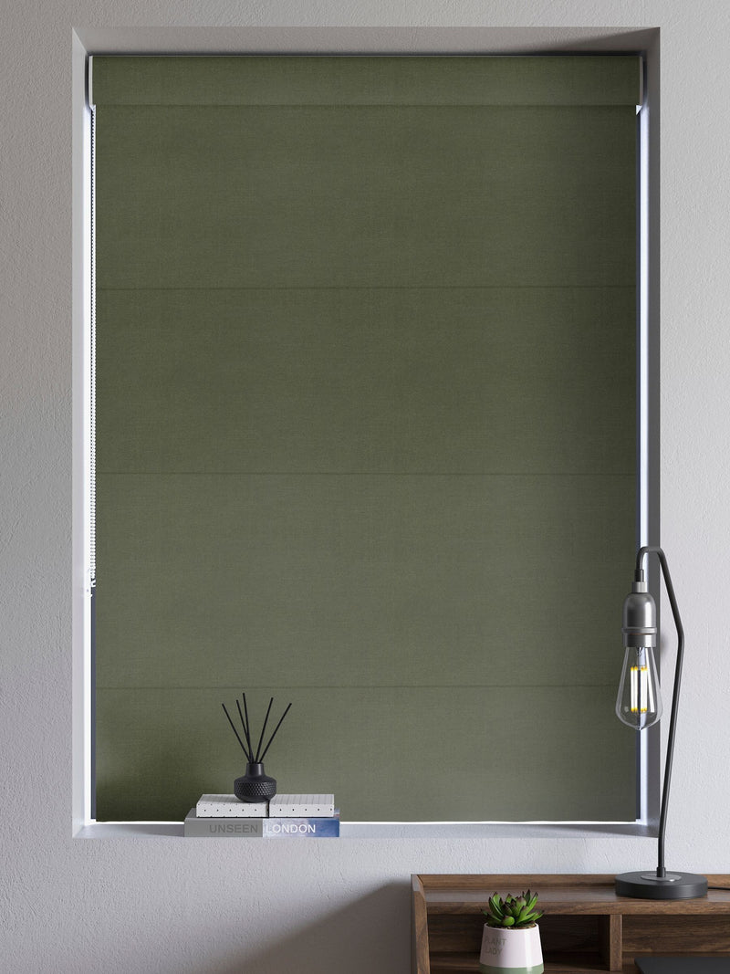 Voyage Maison Roman blind in Forest Green made to measure - British product
