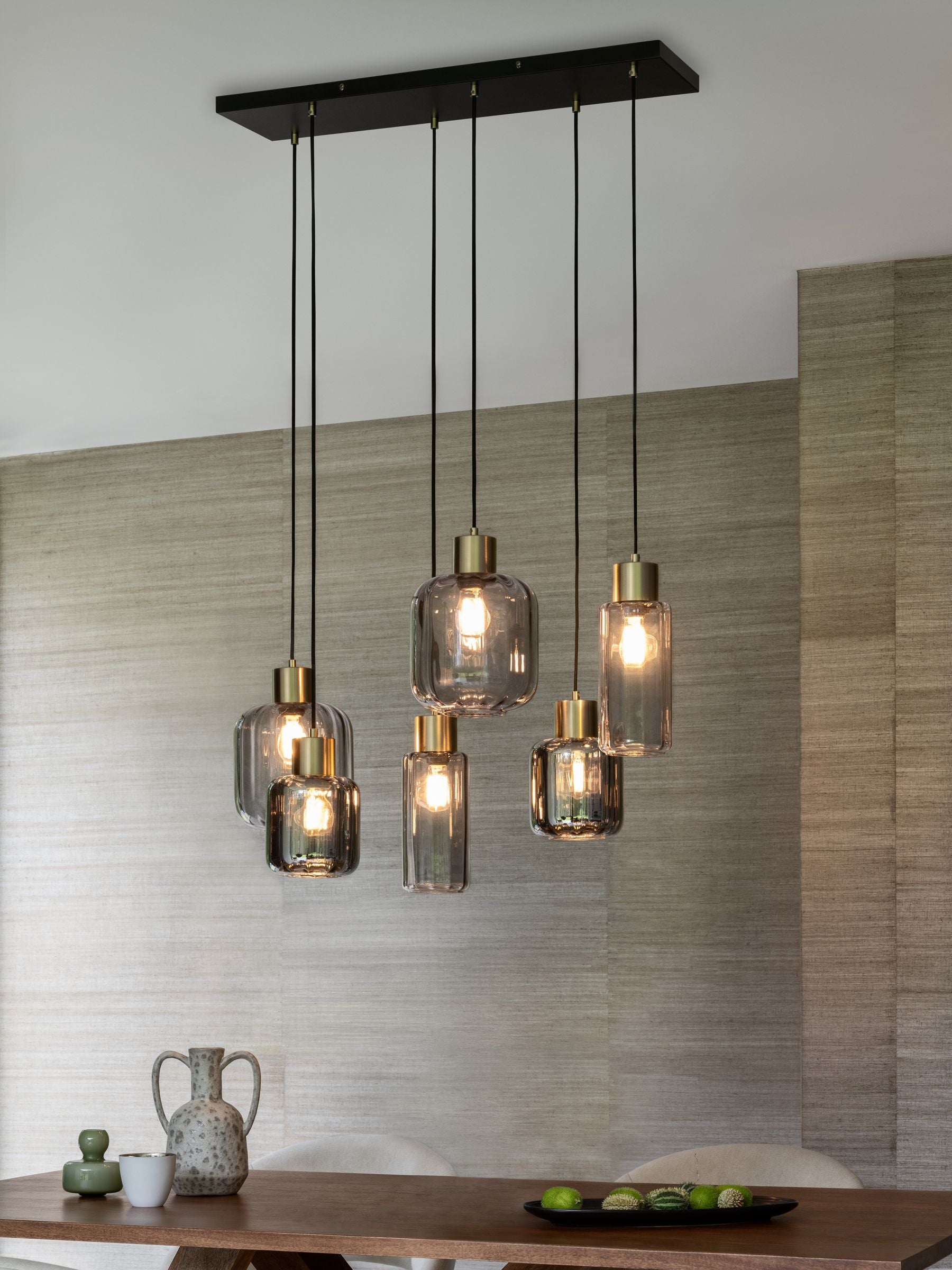 Grey Jensen 6 light pendant ceiling light, British brand