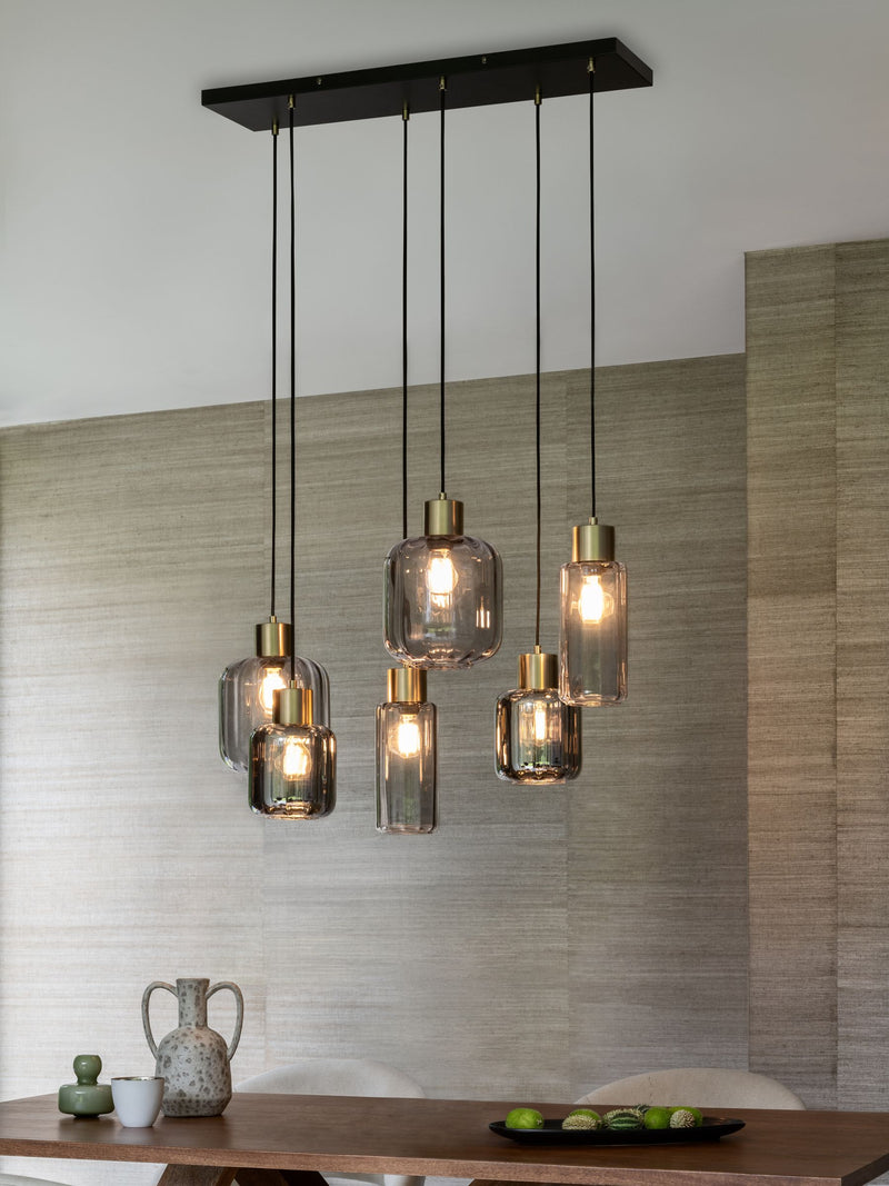 Grey Jensen 6 light pendant ceiling light, British brand