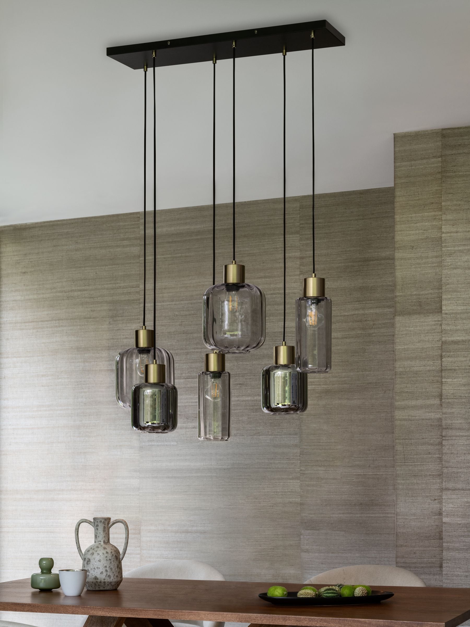 Grey Jensen 6 light pendant ceiling light, British brand