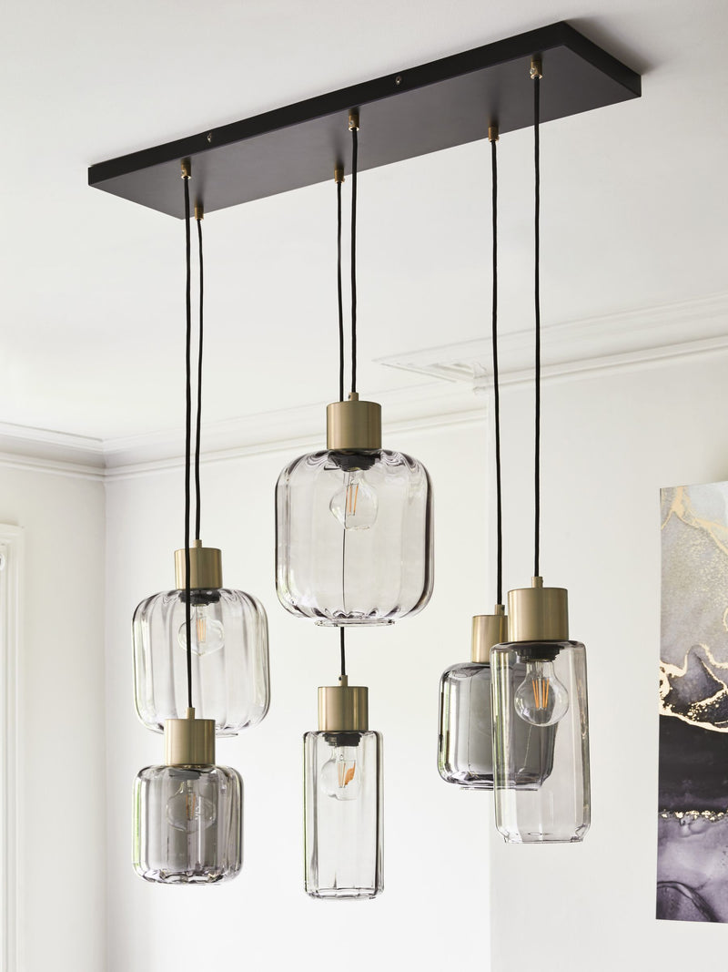 Grey Jensen 6 light pendant ceiling light, British brand